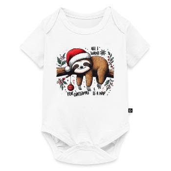 Sloth All I want for Christmas is a nap - Baby Premium short-sleeve bodysuit - white - Front