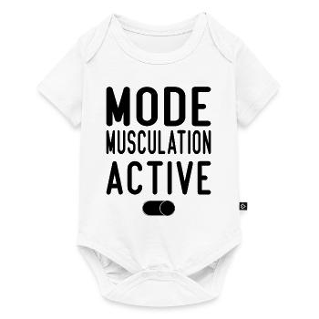 Mode Musculation Activé | Idée Cadeau - Body à manches courtes Premium Bébé - blanc - Devant