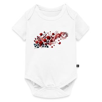 Red roses with an elegant smoke loop - Baby Premium short-sleeve bodysuit - white - Front