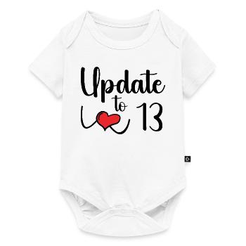 update to 13 - funny 13th birthday - Baby Premium short-sleeve bodysuit - white - Front