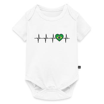 Brésil Heartbeat Flag Brasili T-shirt Brasil - Body à manches courtes Premium Bébé - blanc - Devant