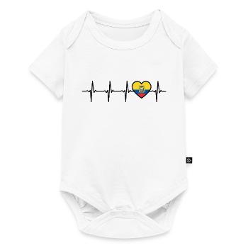 Ecuador heartbeat flag Ecuadorian - Baby Premium short-sleeve bodysuit - white - Front