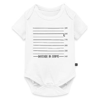 LUNTE | Partner in Crime | Partnerlook - Baby Premium Kurzarmbody - Weiß - Vorne