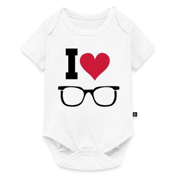 Glasses Sunglasses Heart Statement Gift - Baby Premium short-sleeve bodysuit - white - Front
