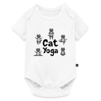 Chemise de yoga Chat Yoga Fitness Sport Gift - Body à manches courtes Premium Bébé - blanc - Devant