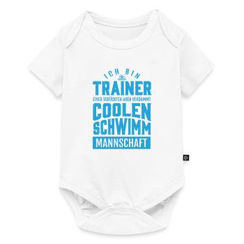 Schwimmen – Shirt Trainer Wassersport Geschenk - Baby Premium Kurzarmbody - Weiß - Vorne