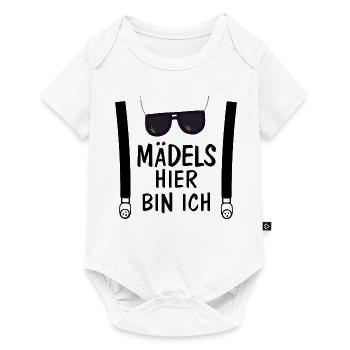 Mädels hier bin ich - Baby Premium Kurzarmbody - Weiß - Vorne