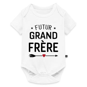 futur grand frère cadeau naissance grandfrère - Body à manches courtes Premium Bébé - blanc - Devant