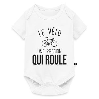 vélo le velo une passion qui roule cadeau cycliste - Body à manches courtes Premium Bébé - blanc - Devant