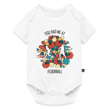 Floorball Unihockey Feldhockey Hallenhockey - Baby Premium Kurzarmbody - Weiß - Vorne
