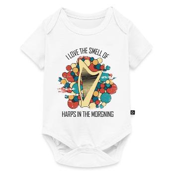 Harfe Geschenk Musikinstrument Musiker Zupfen - Baby Premium Kurzarmbody - Weiß - Vorne