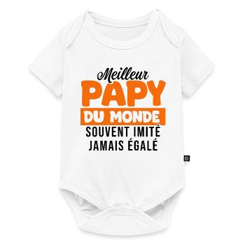 Meilleur papy du monde cadeau Papy grand père - Body à manches courtes Premium Bébé - blanc - Devant