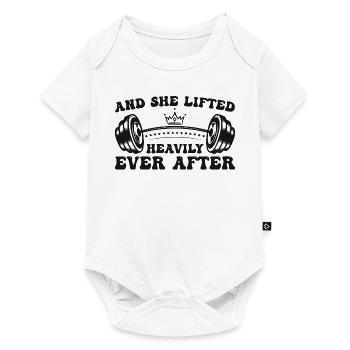 And She Lifted Heavily Ever After - Gym Fitness - Body à manches courtes Premium Bébé - blanc - Devant
