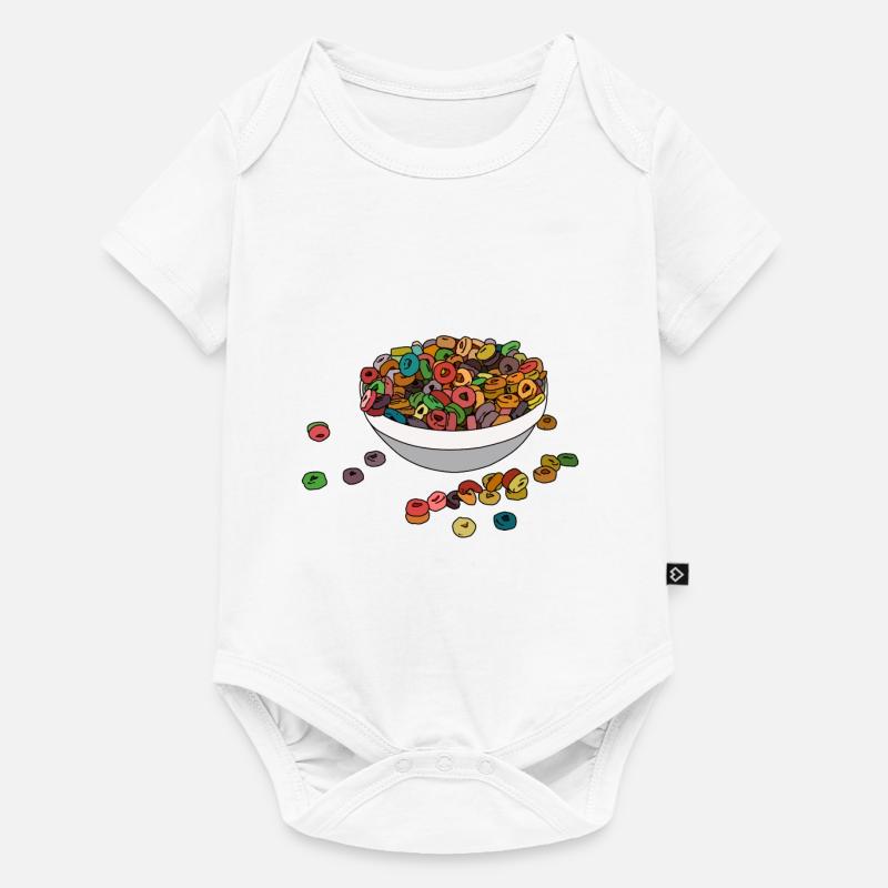 Frühstücks Cornflakes aus den 90s Geschenkidee - Baby Premium Kurzarmbody - Weiß