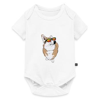 Cooler Corgi mit Sonnenbrille Geschenkidee - Baby Premium Kurzarmbody - Weiß - Vorne