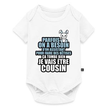 besoin d'un assistant pour bêtise cousin - Body à manches courtes Premium Bébé - blanc - Devant