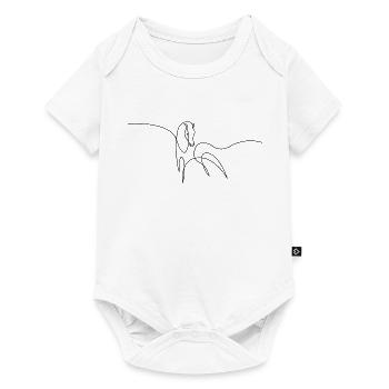 Horse elegant rider minimalist lines horse - Baby Premium short-sleeve bodysuit - white - Front
