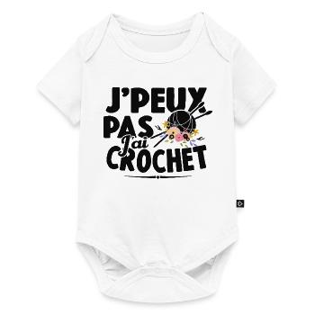Je Peux Pas J'ai Crochet Cadeau Couture - Body à manches courtes Premium Bébé - blanc - Devant