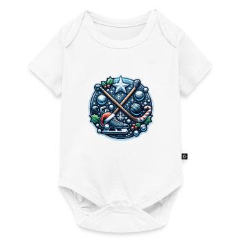 EishockeySpieler Winter - Baby Premium Kurzarmbody - Weiß - Vorne