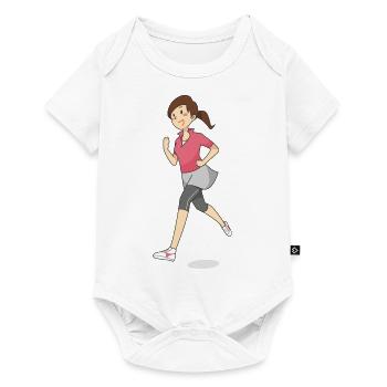 runner running run jogging jogging sprinter102 - Baby Premium short-sleeve bodysuit - white - Front