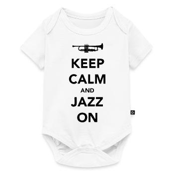 Keep Calm and Jazz On - Trumpet - Baby Premium Kurzarmbody - Weiß - Vorne