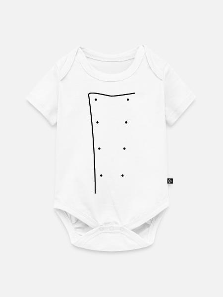 Kochjacke - Baby Premium Kurzarmbody - Weiß