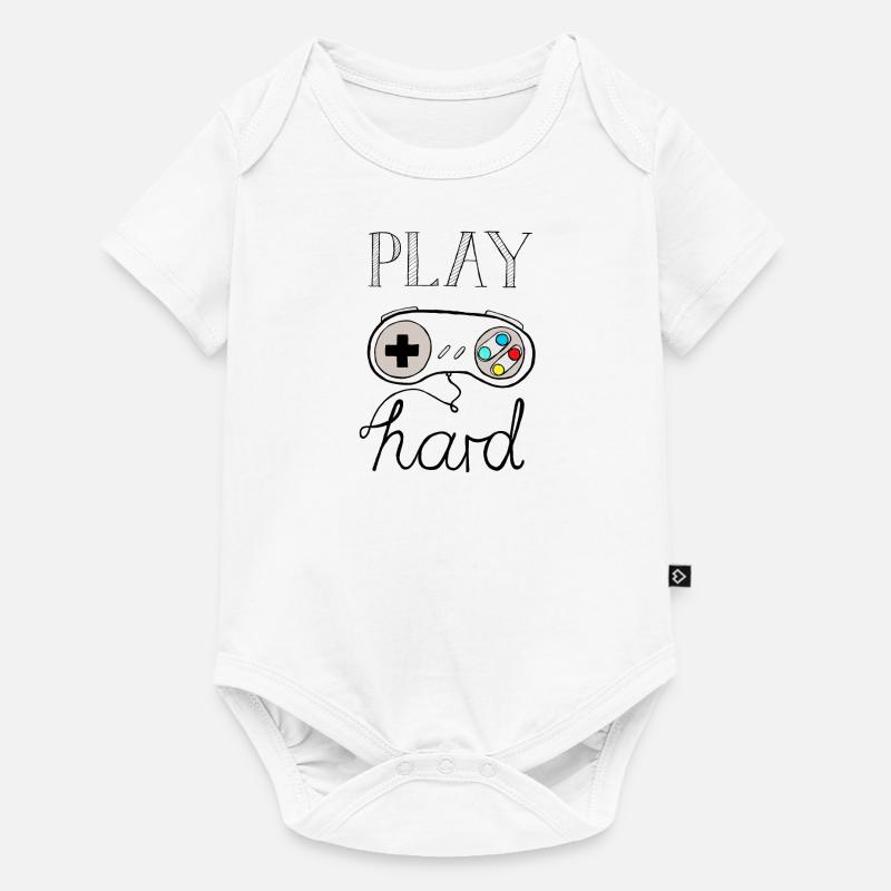 Luloveshandmade - Joue fort - Body à manches courtes Premium Bébé - blanc