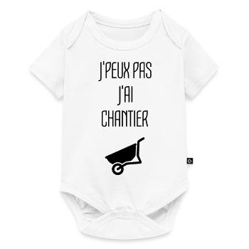 Chantier Construction Maçon Ciment Construire - Body à manches courtes Premium Bébé - blanc - Devant