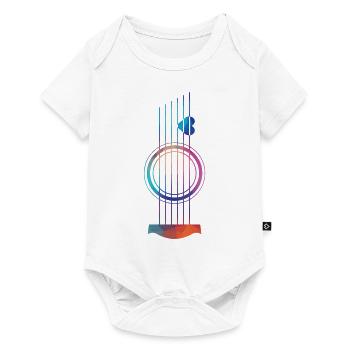 Gitarrenliebe | Akustische Gitarre - Baby Premium Kurzarmbody - Weiß - Vorne
