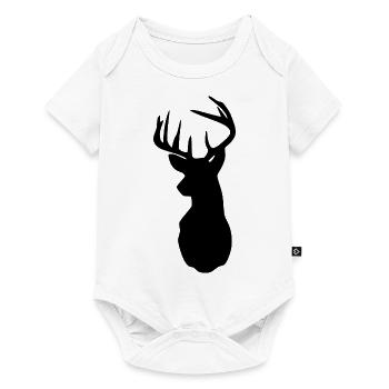 Hirsch - Baby Premium Kurzarmbody - Weiß - Vorne
