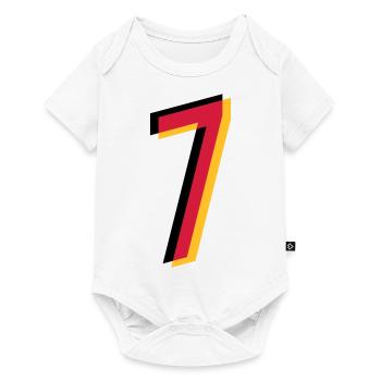 7 Number Germany jersey number black red gold - Baby Premium short-sleeve bodysuit - white - Front