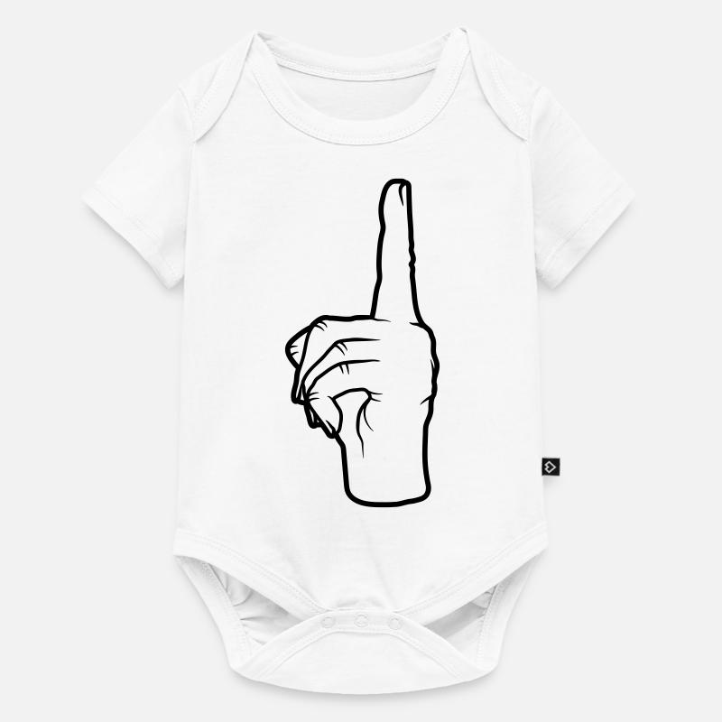 Hand Geste nach oben - Baby Premium Kurzarmbody - Weiß