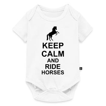 Horse keep calm and ride horses white - Baby Premium short-sleeve bodysuit - white - Front