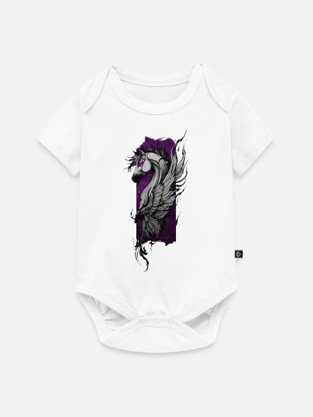 Himmlische Harmonie: Geflügeltes Pferd - Baby Premium Kurzarmbody - Weiß