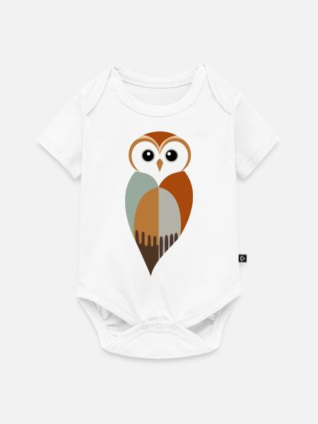 Stilisierte Eule - Baby Premium Kurzarmbody - Weiß