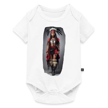 Indianer Mädchen - Baby Premium Kurzarmbody - Weiß - Vorne