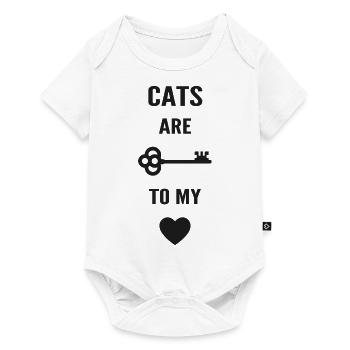 Cats are the key to my heart - Baby Premium short-sleeve bodysuit - white - Front