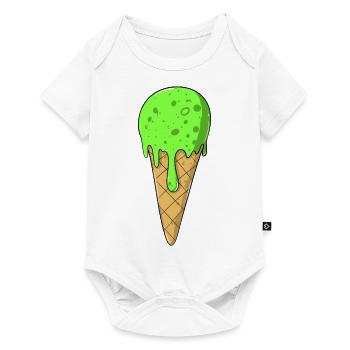 Crème glacée | Glace verte Crème glacée | Glaces - Body à manches courtes Premium Bébé - blanc - Devant