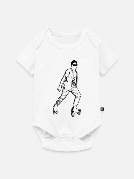 Roller Skater Junge - Baby Premium Kurzarmbody - Weiß