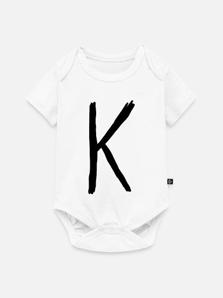 Buchstaben K - Baby Premium Kurzarmbody - Weiß