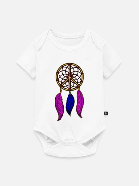 Peace Traumfänger - Baby Premium Kurzarmbody - Weiß