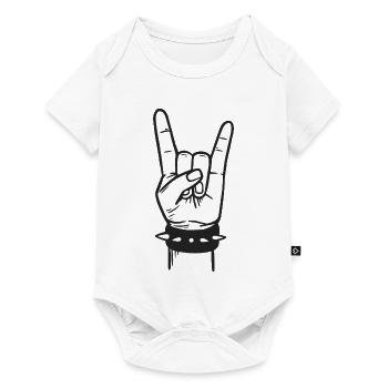 Metal-Metal-Musik-Zeichenhörner - Baby Premium Kurzarmbody - Weiß - Vorne