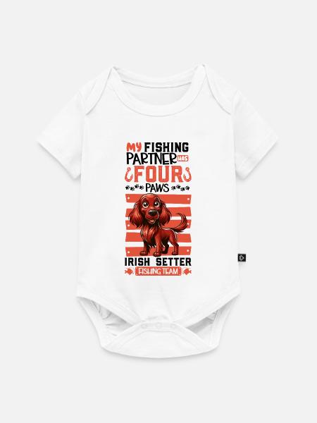 Angeln und Irish Red Setter - Baby Premium Kurzarmbody - Weiß