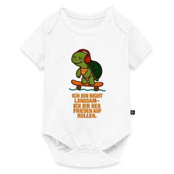 Ich_bin_nicht_Langsam_Ich_bin_der_Flow_auf_Roll - Baby Premium Kurzarmbody - Weiß - Vorne