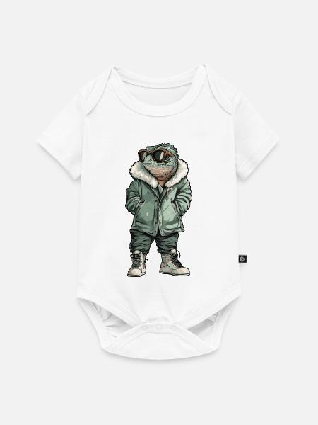 Chameleon Cool Winter - Baby Premium Kurzarmbody - Weiß