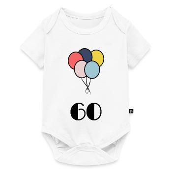 60. 60 ANS. 60e ANNIVERSAIRE. ANNIVERSAIRE 60 ANS. - Body à manches courtes Premium Bébé - blanc - Devant