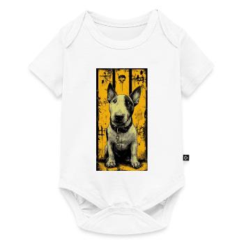 Bull Terrier Skull Grunge - Baby Premium short-sleeve bodysuit - white - Front