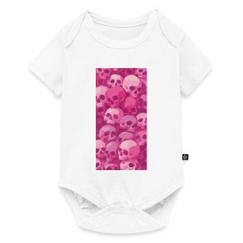 Motif de crâne rose - Body à manches courtes Premium Bébé - blanc - Devant