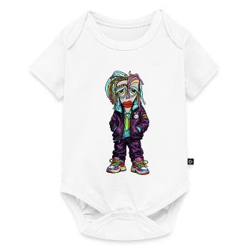 Bunter Street-Tron Charakter - Baby Premium Kurzarmbody - Weiß - Vorne