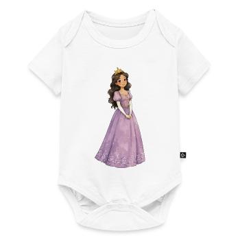 Lila Prinzessin mit Krone - Baby Premium Kurzarmbody - Weiß - Vorne